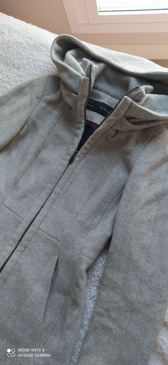 Abrigo gris lana Zara