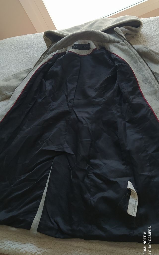Abrigo gris lana Zara