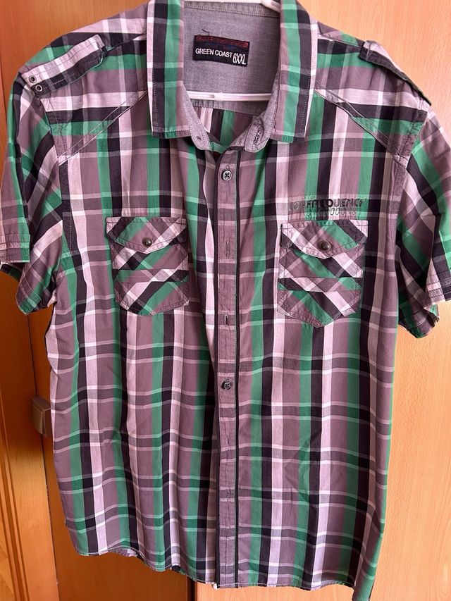Camisa masculina de manga curta da Grean Coast