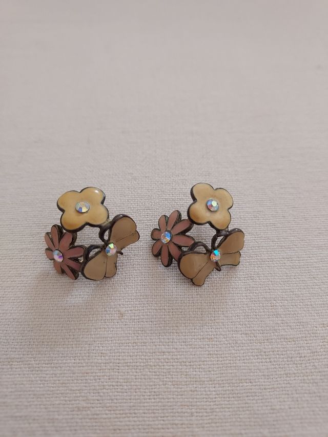 Orecchini vintage fiori farfalla