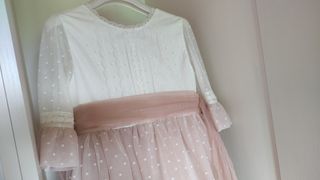 Vestido comunión con plumeti 