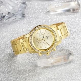 ✅️Reloj anillo collar pendientes pulsera color oro