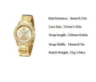 ✅️Reloj anillo collar pendientes pulsera color oro