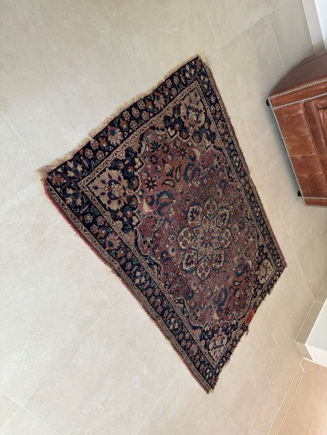 Alfombra persa de lana y seda