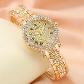 ✅️Reloj cuarzo pendientes anillo collar color oro