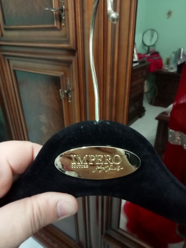 Vestito elegante rosso Impero Couture