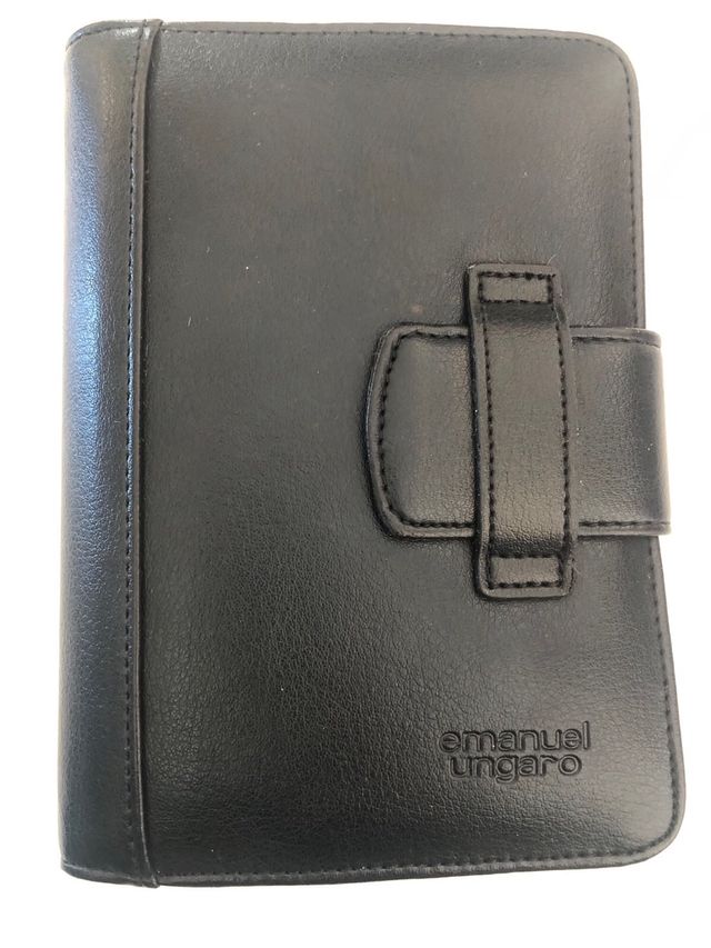 Agenda Ungaro pelle nera porta monete carte