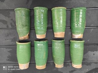 LOTE DE 36 TEJAS ANTIGUAS ESMALTADAS