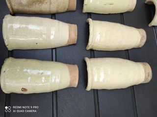 LOTE DE 36 TEJAS ANTIGUAS ESMALTADAS