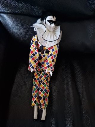 Arlecchino bambola in ceramica da collezione 