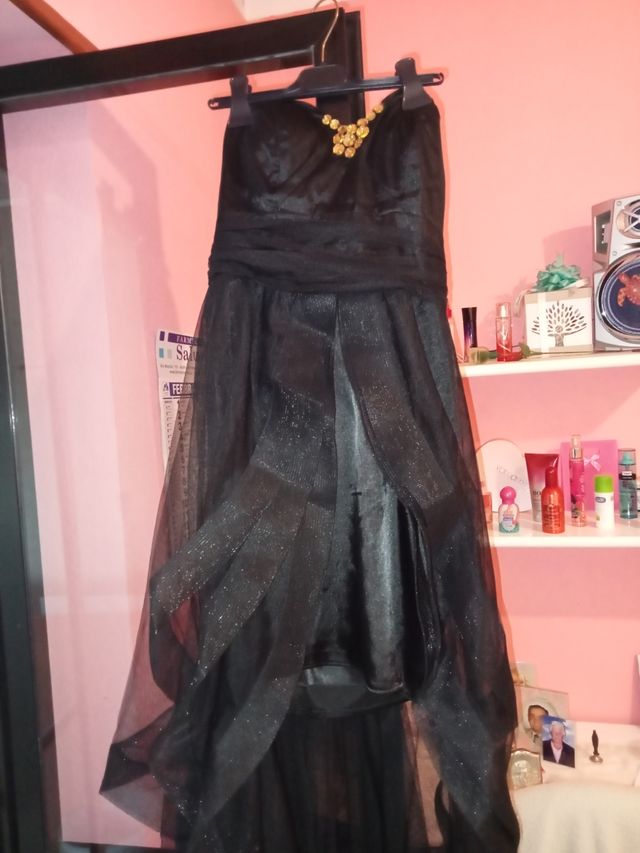 Vestito elegante nero Impero Couture taglia 42