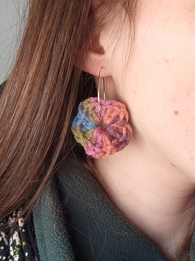Pendientes ganchillo crochet flores handmade