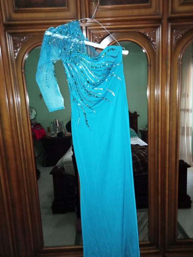 Vestito elegante celeste Impero Couture