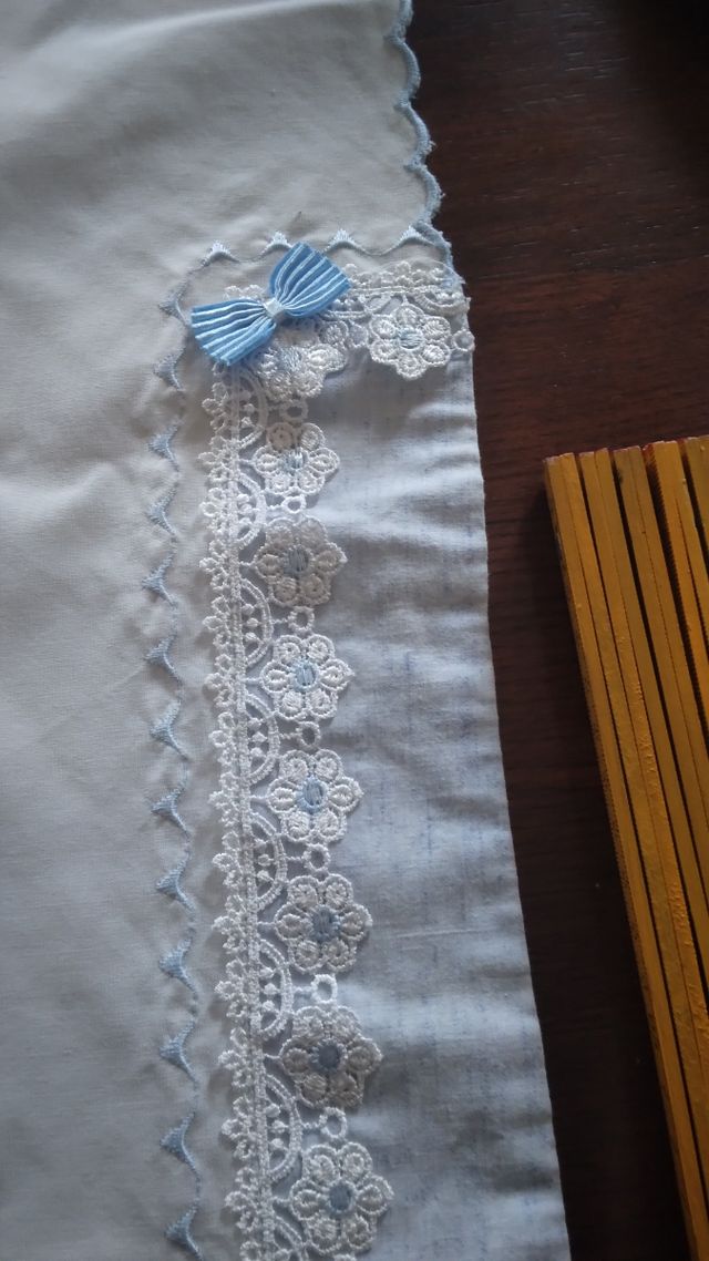 Runner celeste bianco  cotone