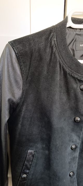 Chaqueta piel beisbol Mango