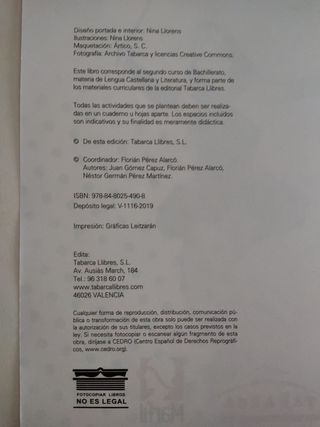 Lengua y literatura 2 bachillerato