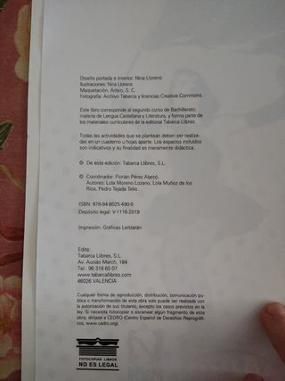 Lengua y literatura 2 bachillerato