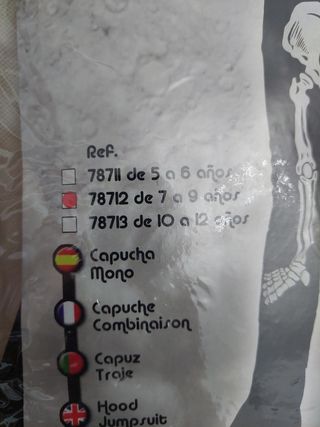 Disfraz de Esqueleto para niño (7–9 años)