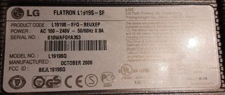 Pantalla TFT 19" LG Flatron L1919S-SF