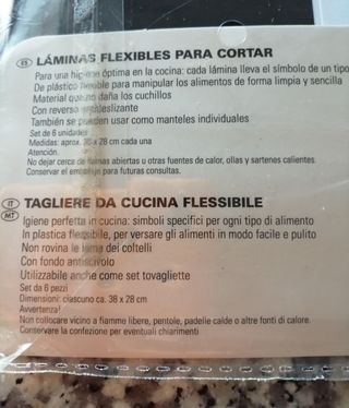 Set 6 taglieri plastica flessibili