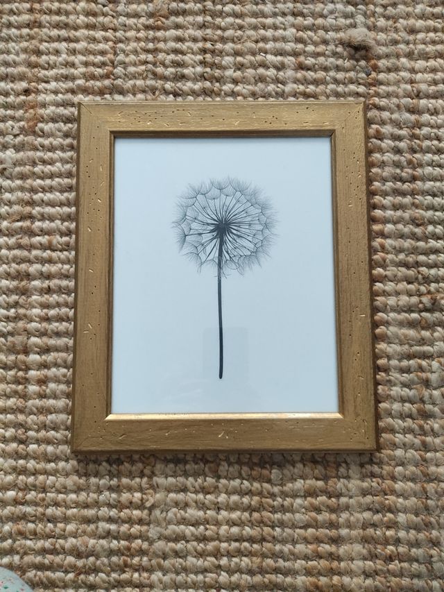 Cuadro estilo retro dorado lámina flor