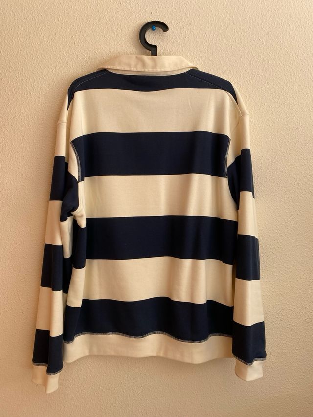 Jersey Beige de rayas azules