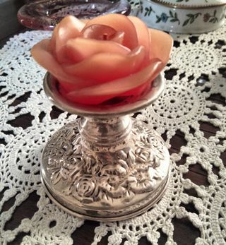 Porta candela in argento Vintage