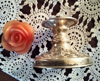 Porta candela in argento Vintage