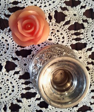 Porta candela in argento Vintage