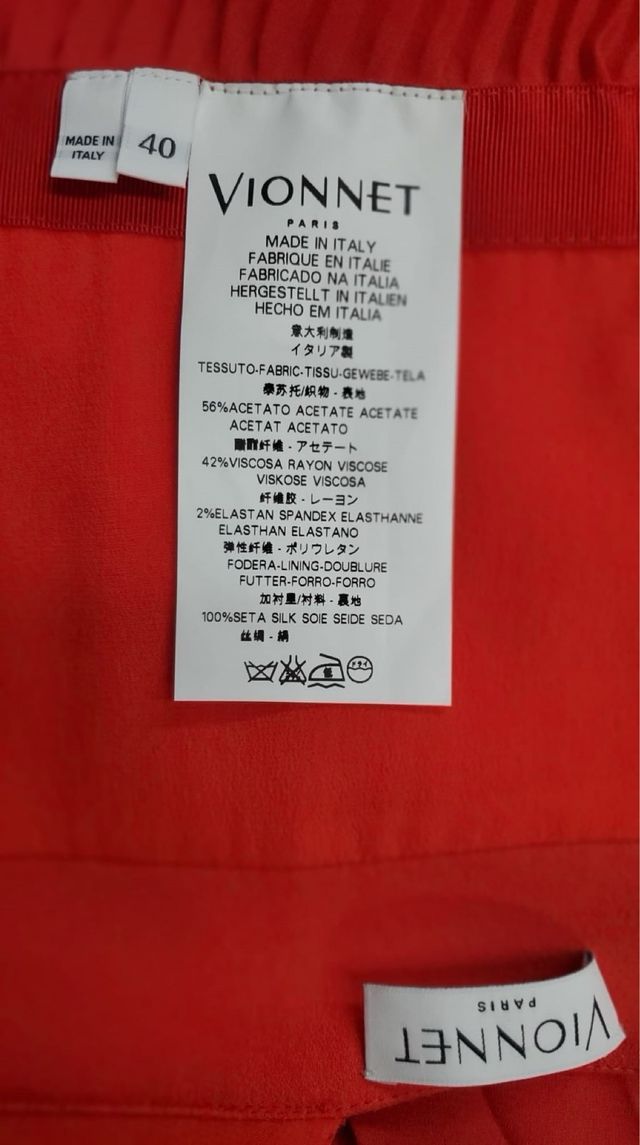 vestito vionnet rosso