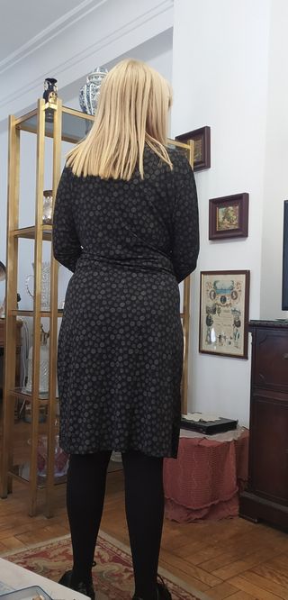 Vestido negro estampado Shimai