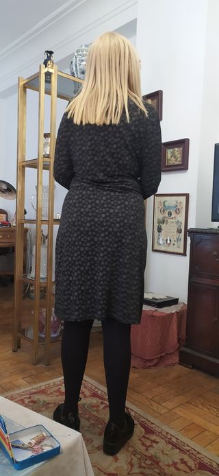 Vestido negro estampado Shimai