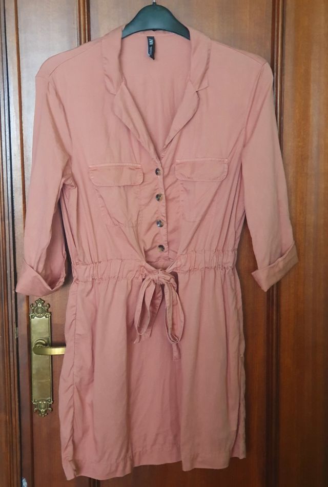 Vestido blusero rosa, zara.
