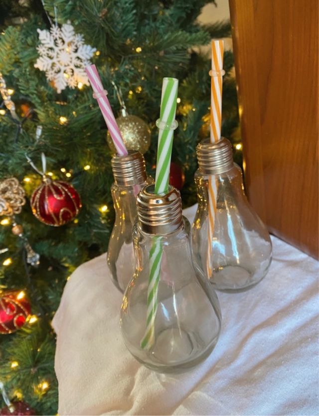 tris bicchieri lampadina cocktail