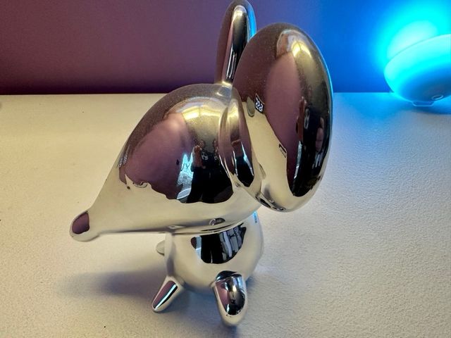 Salvadanaio design ceramica color argento