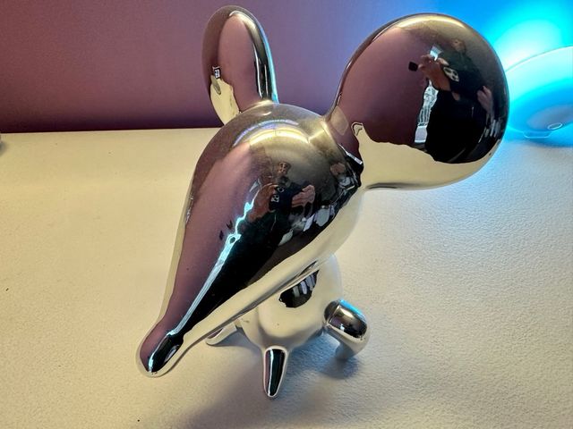 Salvadanaio design ceramica color argento