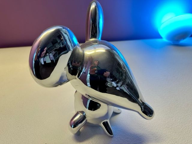 Salvadanaio design ceramica color argento