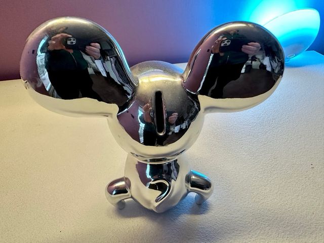 Salvadanaio design ceramica color argento