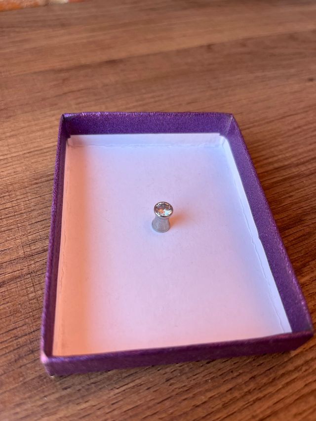 Dilatación Plug Plata con strass doble acampanado