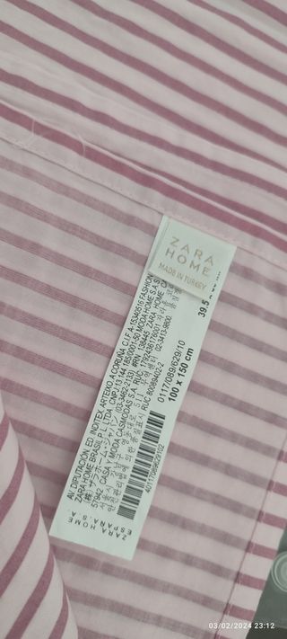 ZARA HOME, SABANA ENCIMERA DE CUNA NU