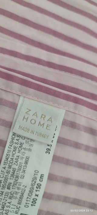ZARA HOME, SABANA ENCIMERA DE CUNA NU