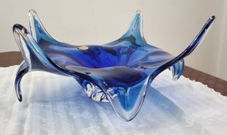 Fruteira Rubin glass azul