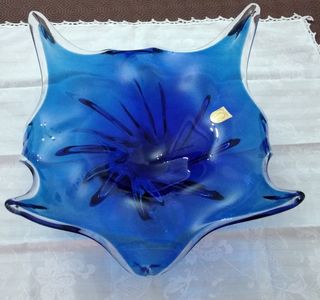 Fruteira Rubin glass azul