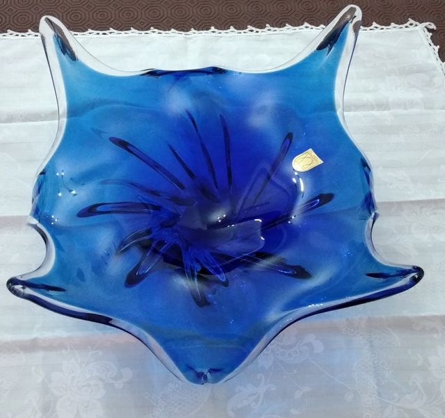 Fruteira Rubin glass azul