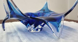 Fruteira Rubin glass azul