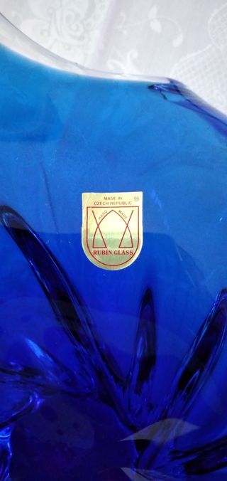 Fruteira Rubin glass azul