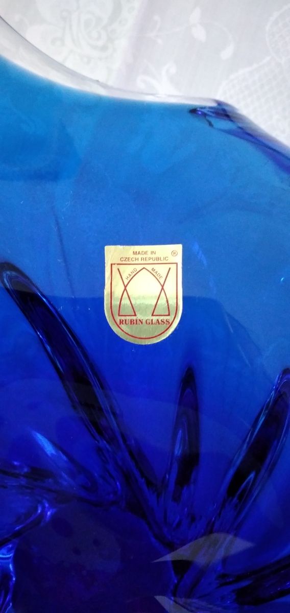 Fruteira Rubin glass azul