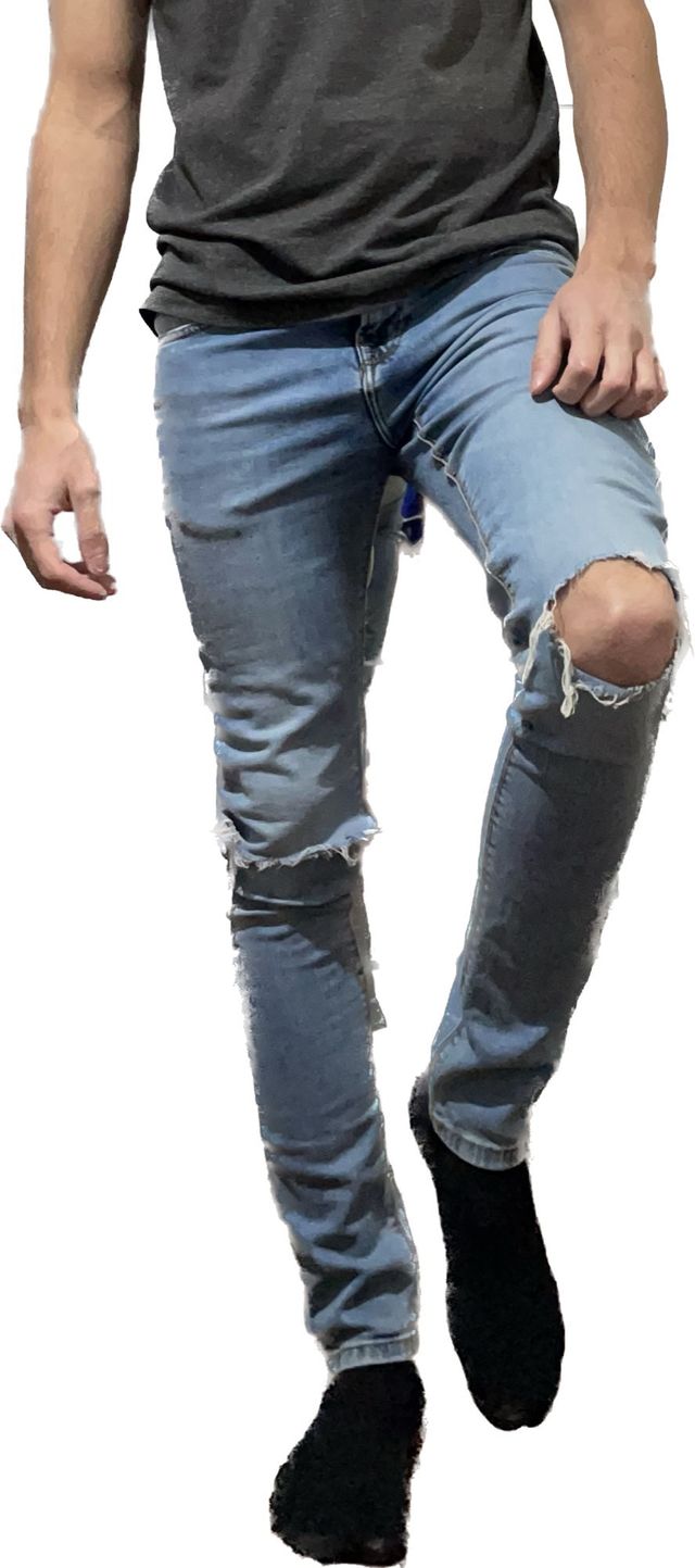 Jeans skinny fit strappati blu chiaro Pull&Bear