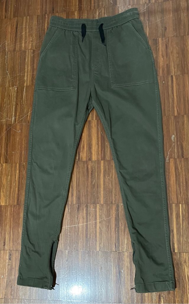 Pantaloni chino skinny verdi cavallo basso