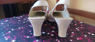 Zapato blanco talla 35 tacón piel vintage